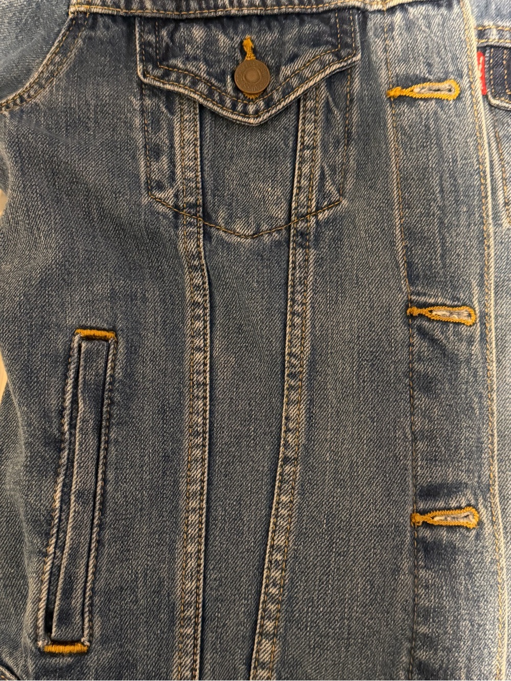 Levi's W Small Short Blue Denim Trucker Style Jean Jacket - Picture 9 of 11